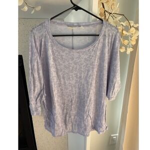 Zella‎ Lavender Purple Burnout Floral 3/4 Sleeve Activewear Top Plus Size 2X